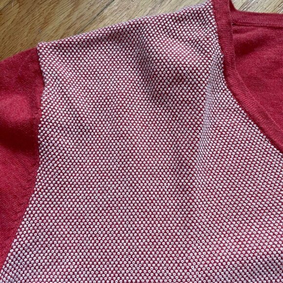 CH Carolina Herrera V-Neck Knit Sweater Men Large Pink White College Casual Work - Picture 4 of 10